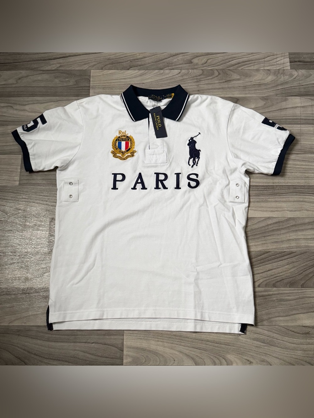 SIZE XL MENS POLO RALPH LAUREN PARIS BIG PONY NWT #5 EMBROIDERED SHIRT